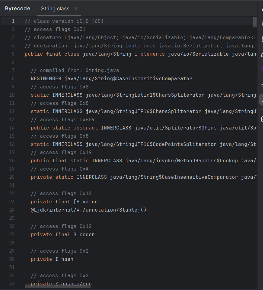Bytecode of 