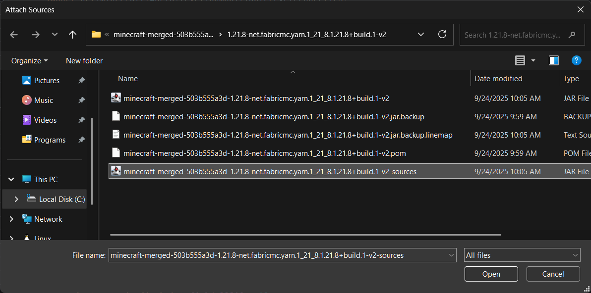 Quellcode Auswählen Dialog