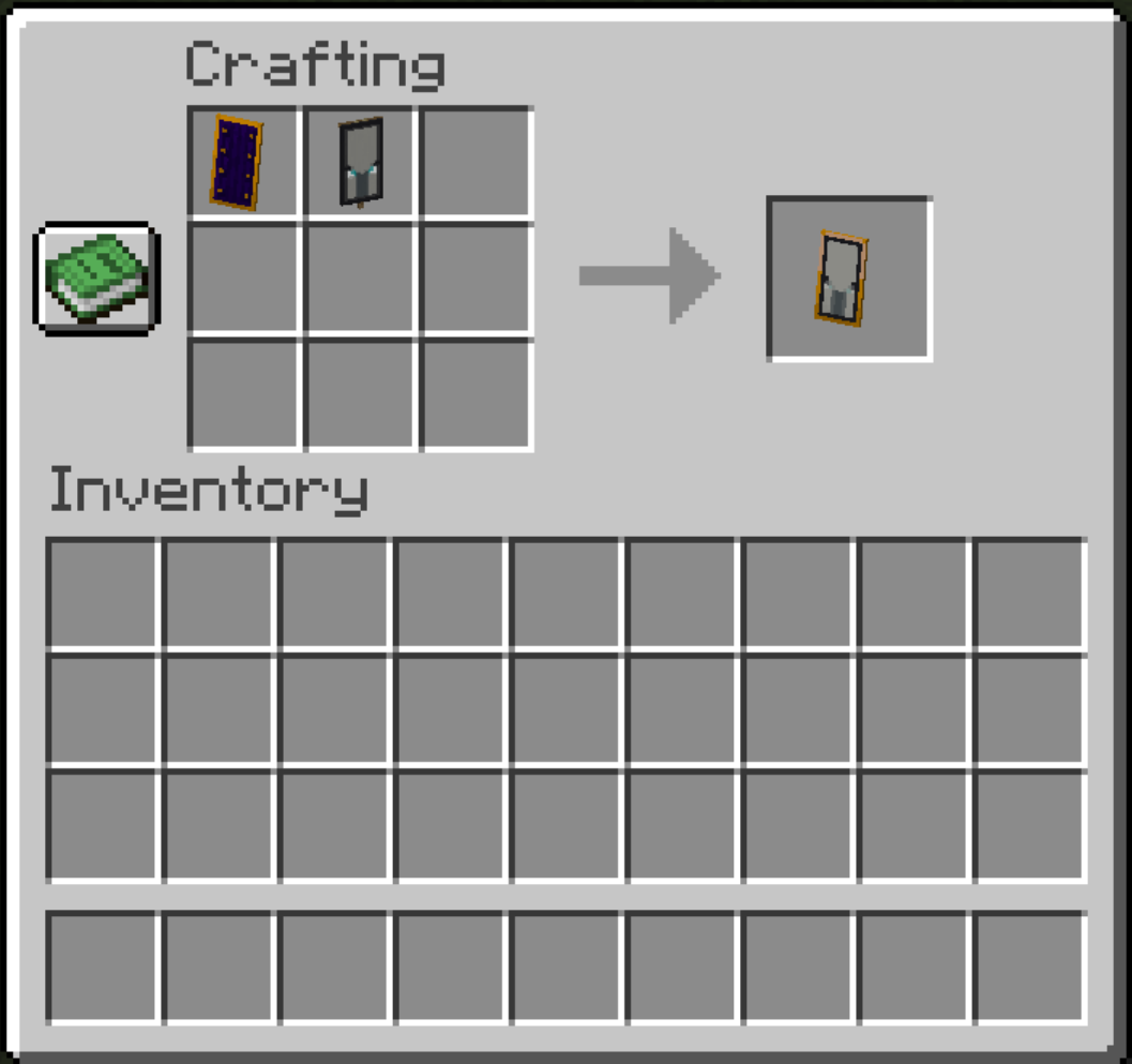 Applying banner patterns in the crafting grid
